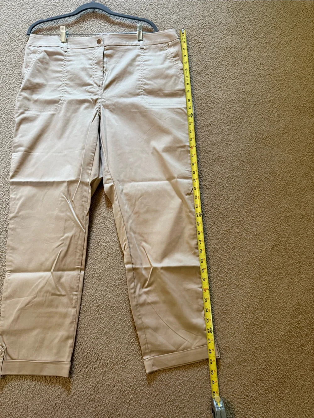 NWT Chico's | Tan Luxe Twill Utility Crop Pants | Size 3 - Picture 8 of 10